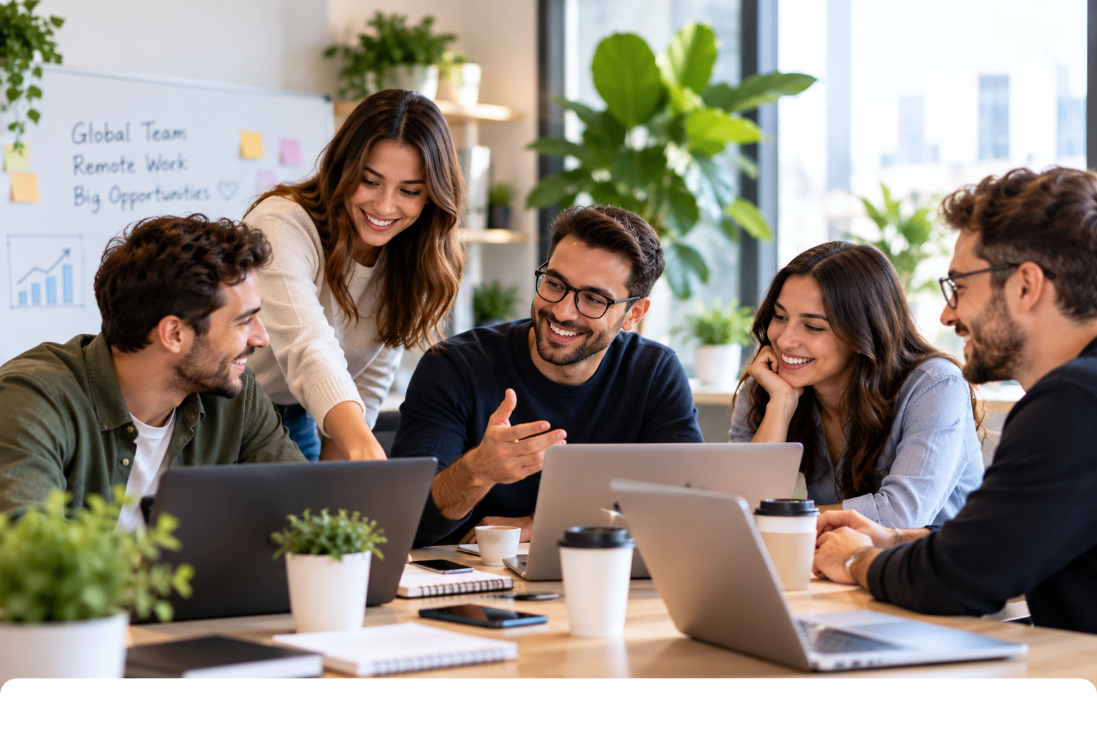 Remote team working together
